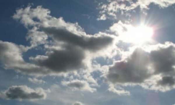 Today’s sunny weather and scattered clouds may also have rainfall