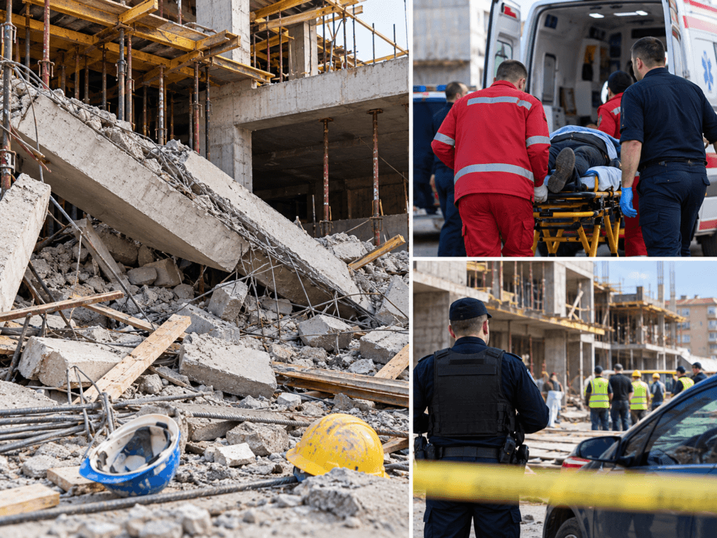 concrete bells at a location in Prizren, at least six workers hurt