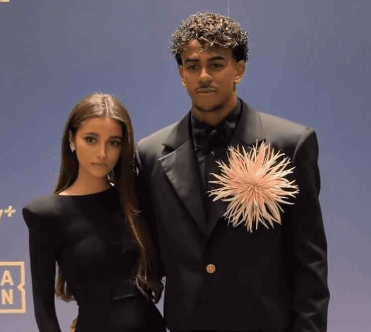 Lamine Yamal arrives at the Golden Top ceremony with her partner