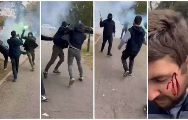 Young people are attacked by masked men before the polls in Pancevo