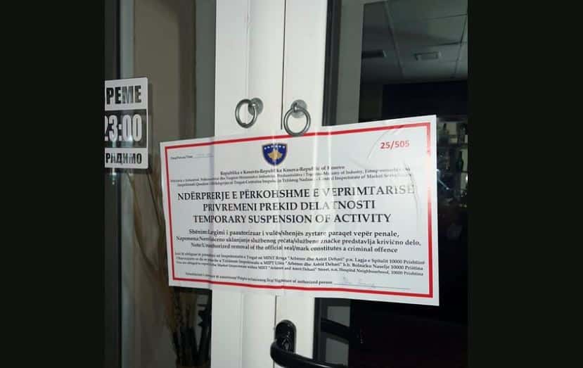 Seven businesses closed in northern Kosovo, seven fines pronounced