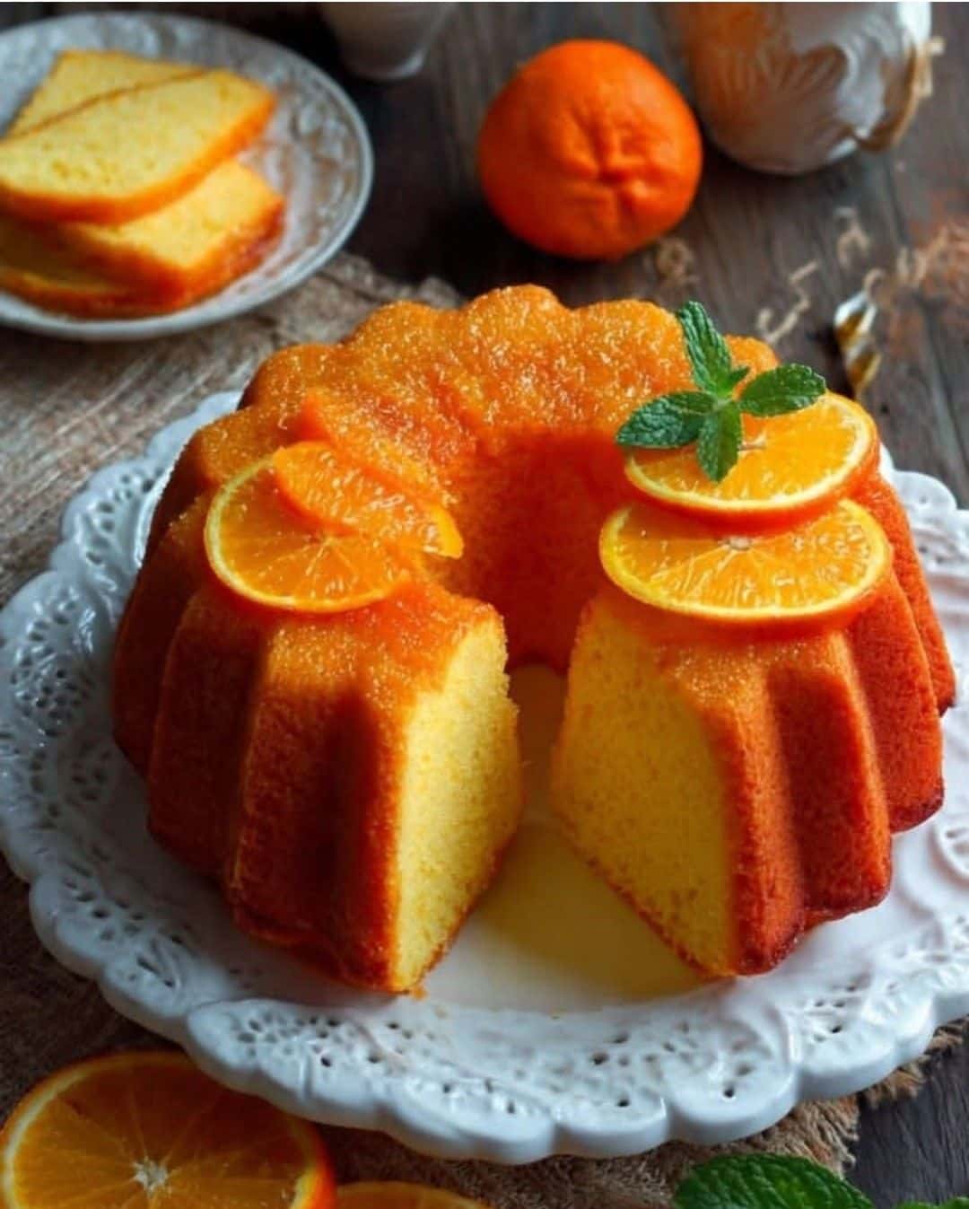 Orange cake, soft and tasty