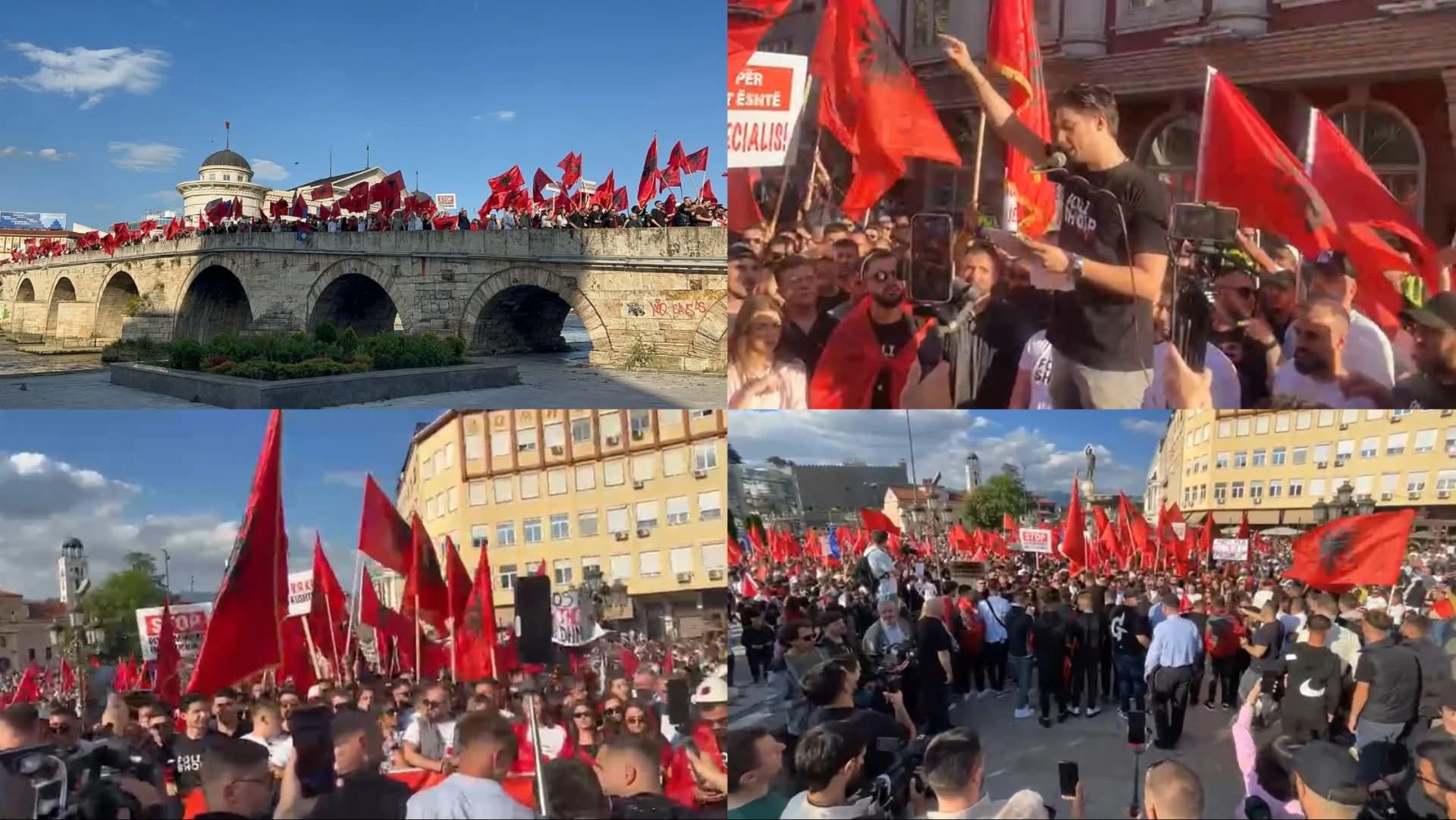 Protesta në Shkup, studentët kërkojnë dorëheqjen e Ministrit të Drejtësisë që po kundërshton provimin në gjuhën shqipe