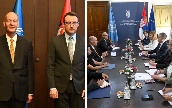 Due takon Gjuriqin e Petkoviqin në Beograd, në komunikatën e UNMIK’u figuron “OKiM”, shkurtesë për emërtimin serb “Kosovë e Metohi”